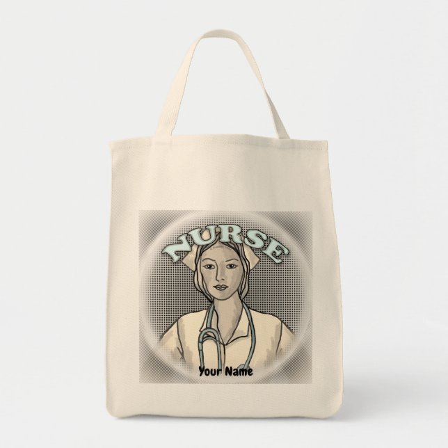 Retro nurse  tote bag (Front)