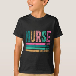Retro Nurse Traits Design Caring Loyal Strong T-Shirt