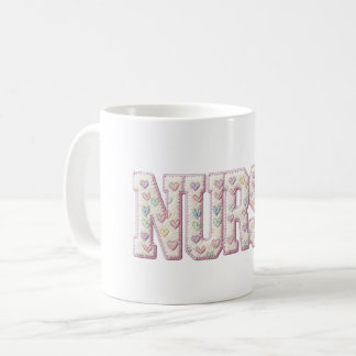 Retro Nurse Valentine , Faux Yarn Heart Coquette Coffee Mug