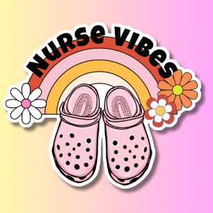 Retro Nurse Vibes Waterproof Sticker