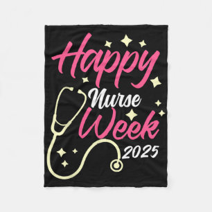 Retro Nurse Week Men Women Happy Nurse Week 2025 G Fleece Blanket