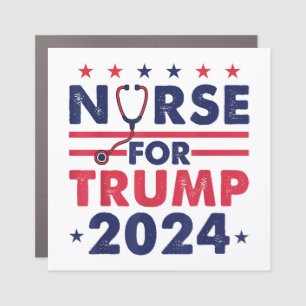 Retro Nurses For Trump 2024 America Stars Flag Str Car Magnet