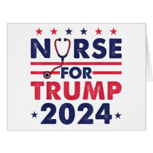 Retro Nurses For Trump 2024 America Stars Flag Str Cards