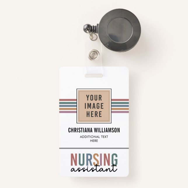 Retro Nursing Assistant CNA Nursing Aide Badge (Front with Retractable)