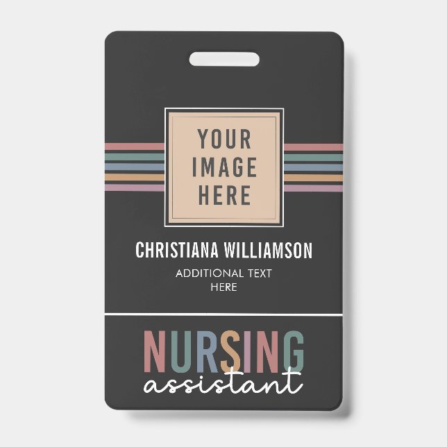 Retro Nursing Assistant CNA Nursing Aide Badge (Front)