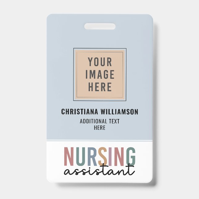 Retro Nursing Assistant CNA Nursing Aide Badge (Front)
