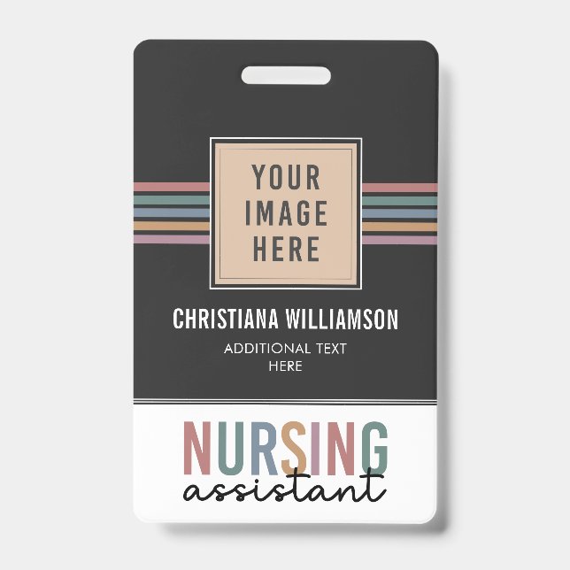 Retro Nursing Assistant CNA Nursing Aide Badge (Front)