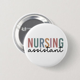 Retro Nursing Assistant CNA Nursing Aide Button