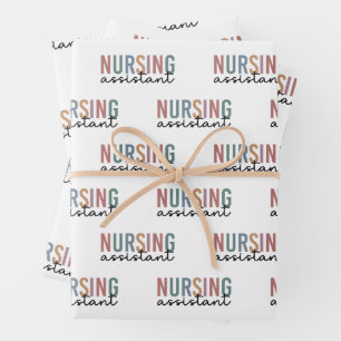 Retro Nursing Assistant CNA Nursing Aide Wrapping Paper Sheets