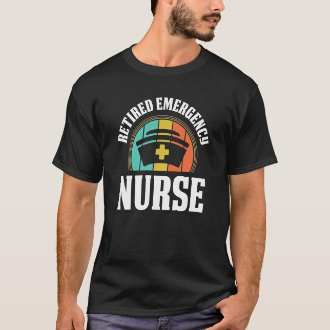 Retro Nursing Retired Caretaker  Vintage Emergency T-Shirt (Front)