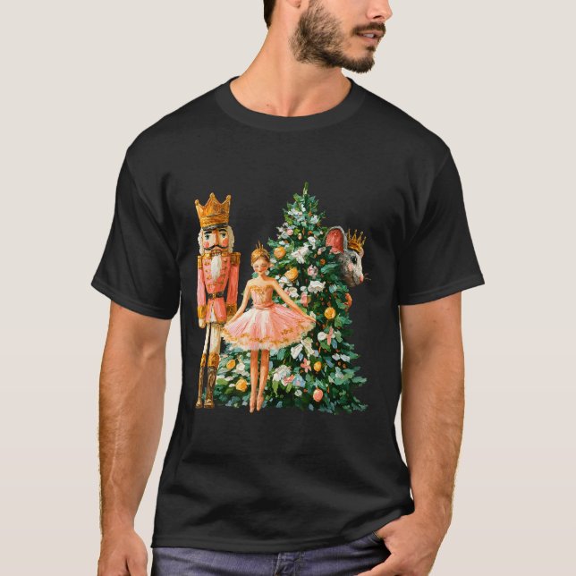 Retro Nutcracker Ballet Nk Christmas Xmas Vibes Wo T-Shirt (Front)