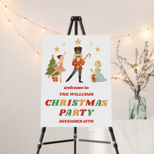 Retro Nutcracker Christmas Party Welcome Foam Board
