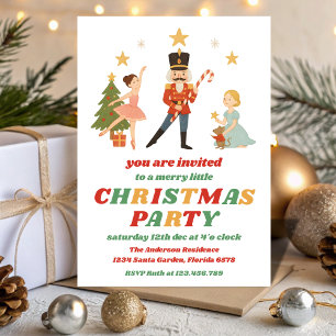 Retro Nutcracker Editable Christmas Party Invitation