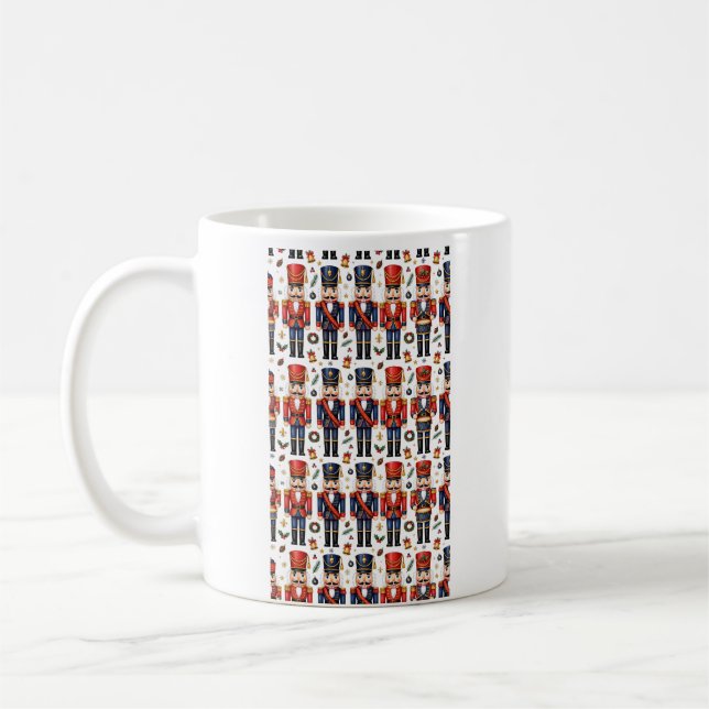 Retro Nutcracker Soldiers Pattern Coffee Mug (Left)
