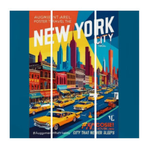 Retro NYC Travel Art 1960s in AR