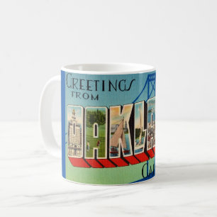 Retro Oakland California Greeting Mug