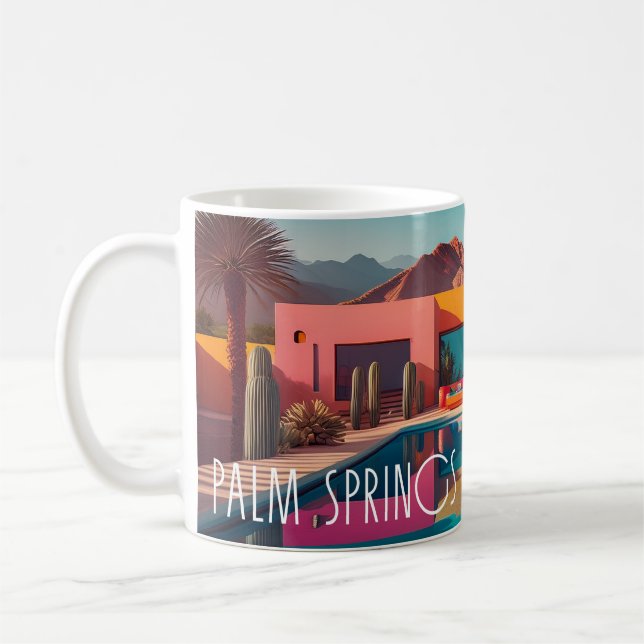 Retro Oasis – Palm Springs Coffee Mug (Left)