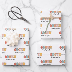 Retro OBGYN Nurse Wrapping Paper Sheets