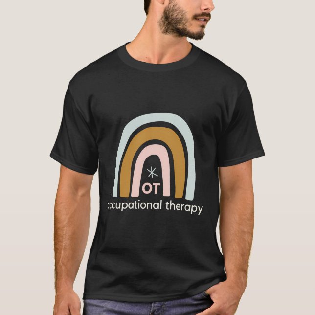 Retro Occupational Therapist Therapy Rainbow T-Shirt (Front)
