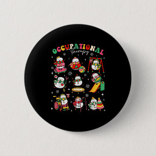 Retro Occupational Therapy Christmas Snowman Ot Ot Button