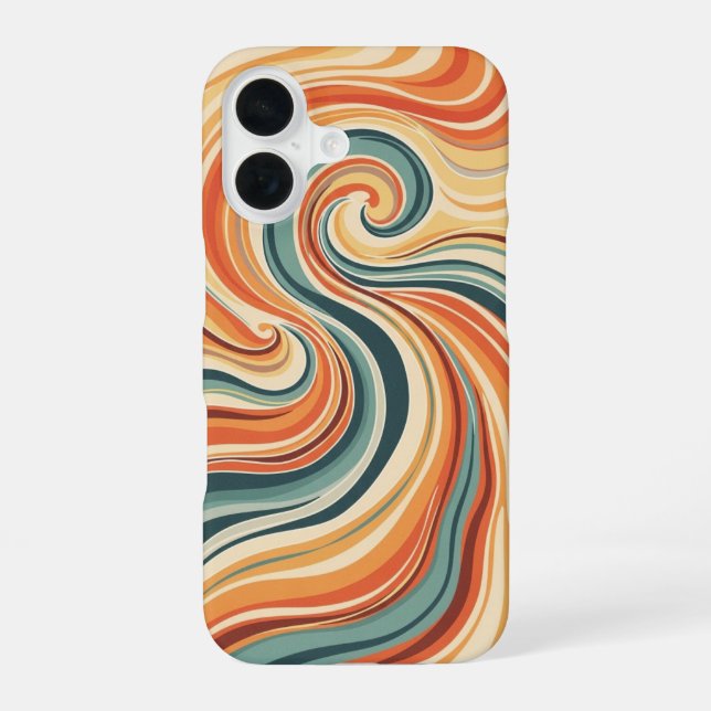Retro Ocean Currents iPhone Case (Back)