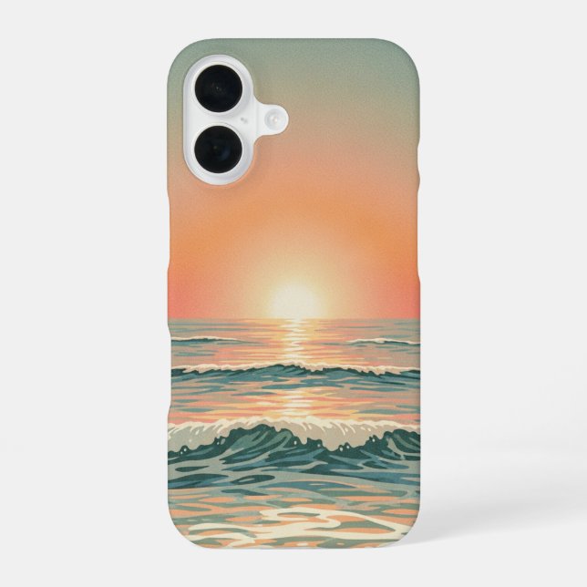 Retro Ocean Horizon iPhone Case (Back)