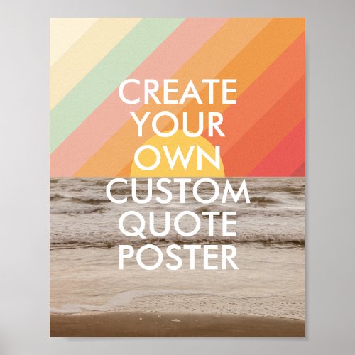 Retro Ocean Landscape Custom Quote Poster