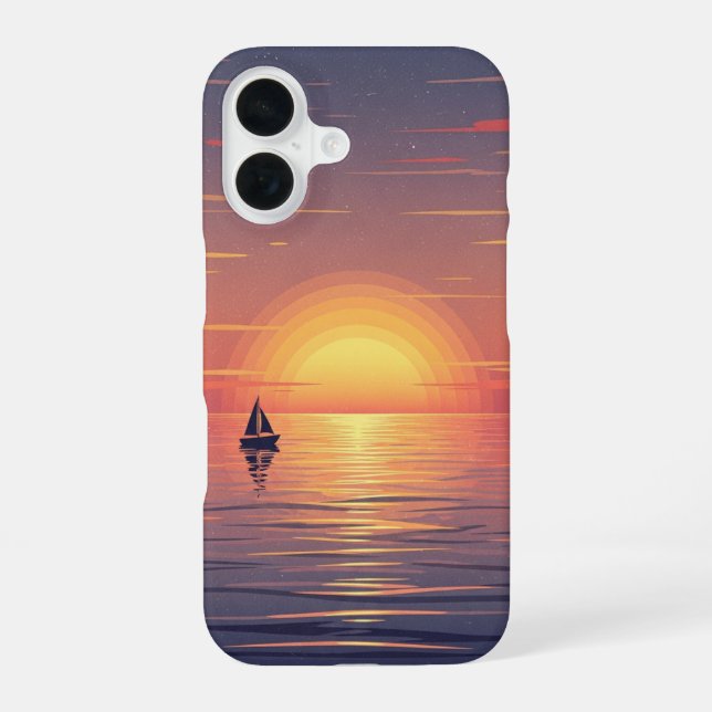 Retro Ocean Sunset iPhone Case (Back)