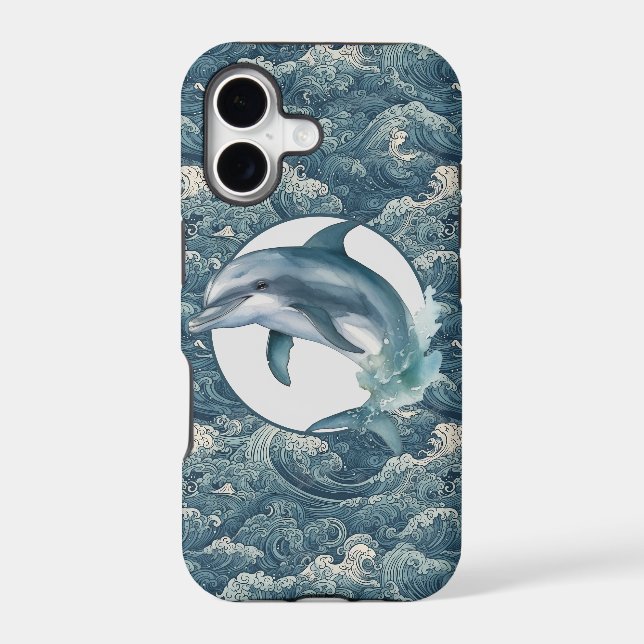 Retro ocean waves iphone case (Back)