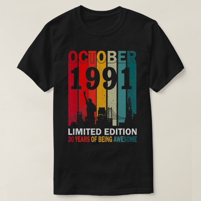 Retro October 1991 Limited Edition 30 Years of Bei T-Shirt (Design Front)