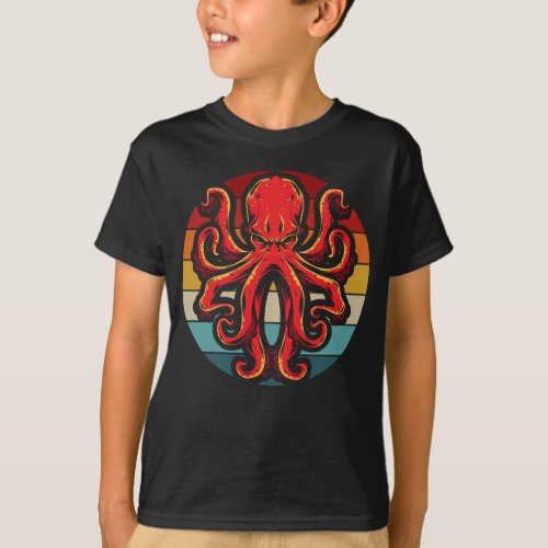 Retro Octopus Vintage Kraken Art T_Shirt