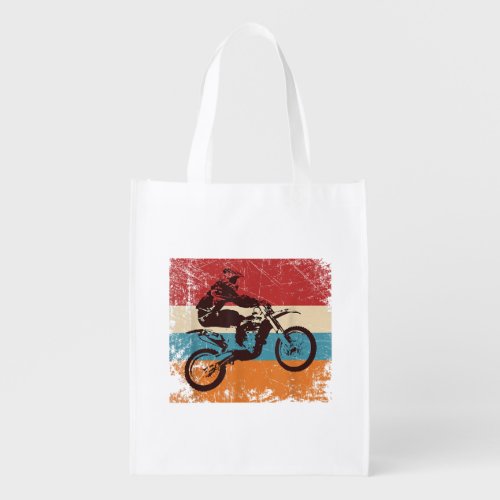 Retro Off Road Motorcycle Motocross Enduro Grocery Bag