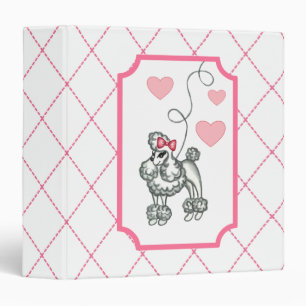 Retro Office French Poodle Scrapbook School Binder