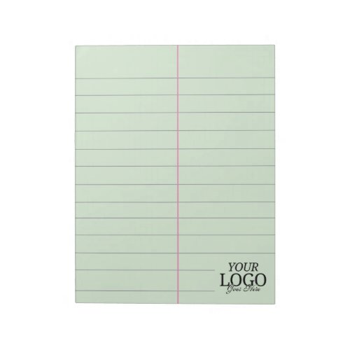 Retro Office Green Steno Paper 8.5 x 11 With Logo  Notepad