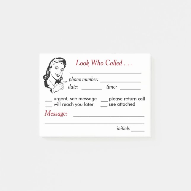 Retro Office Memo Sticky Notes (Front)