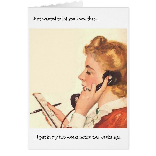 Retro Office - Two Weeks Notice, Cards (Front)