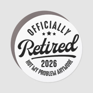 Retro Officially Retired 2026 Funny Retirement Car Magnet