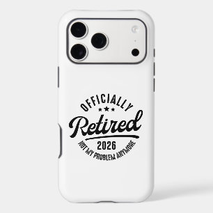Retro Officially Retired 2026 Funny Retirement iPhone 17 Pro Max Case