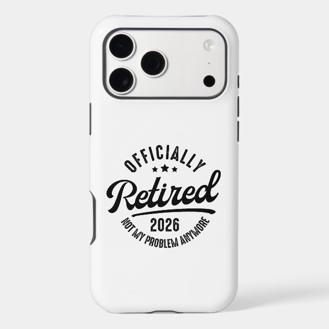 Retro Officially Retired 2026 Funny Retirement Case-Mate iPhone Case (Back)