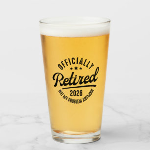 Retro Officially Retired 2026 Funny Retirement Glass
