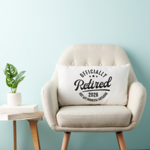 Retro Officially Retired 2026 Funny Retirement Lumbar Pillow