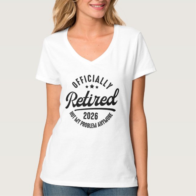 Retro Officially Retired 2026 Funny Retirement T-Shirt (Front)