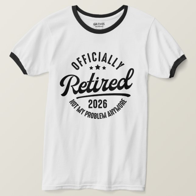 Retro Officially Retired 2026 Funny Retirement T-Shirt (Design Front)