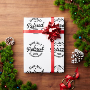 Retro Officially Retired 2026 Funny Retirement Wrapping Paper