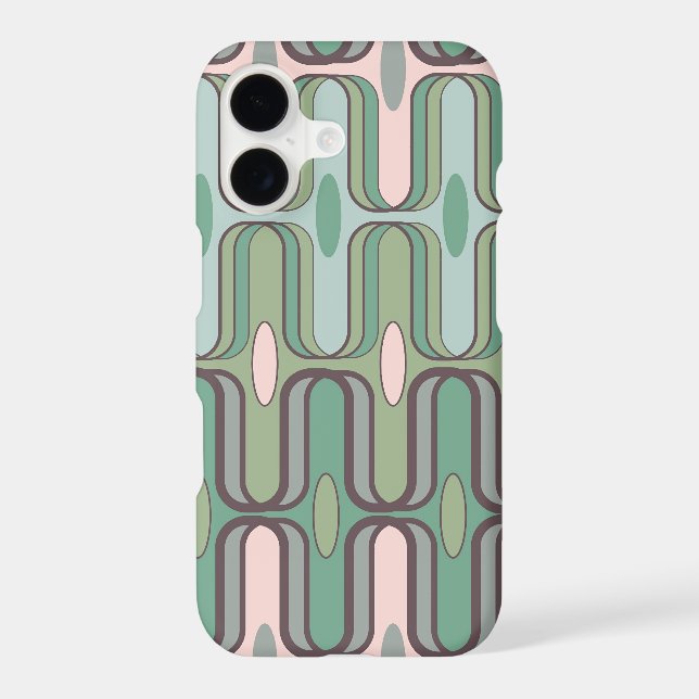 Retro Ogee Pods Pastels Pink & Green Abstract Mod Case-Mate iPhone Case (Back)