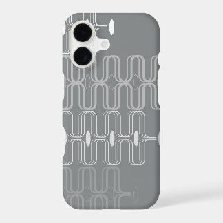 Retro Ogee Pods White Gray Abstract Mod Art Design iPhone 17 Case