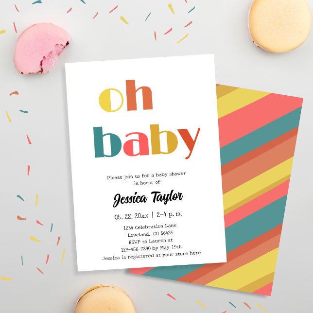 Retro Oh Baby Baby Shower Invitation (Creator Uploaded)