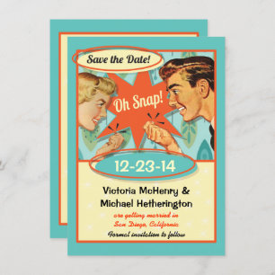 Retro Oh Snap save the date Invitation