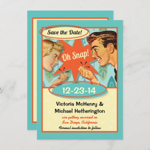 Retro Oh Snap save the date Invitation