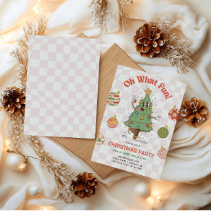 Retro Oh What Fun Christmas Invitation